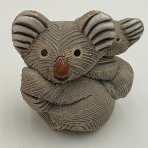 Artesania Rinconada Koala with Baby Hand Carved Art Pottery Vintage 3.5"